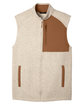 North End Men's Aura Sweater Fleece Vest OATML HTHR/ TEAK FlatFront