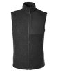 North End Men's Aura Sweater Fleece Vest BLACK/ BLACK OFFront