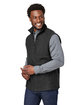 North End Men's Aura Sweater Fleece Vest BLACK/ BLACK ModelQrt