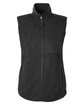 North End Ladies' Aura Sweater Fleece Vest BLACK/ BLACK OFFront