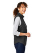 North End Ladies' Aura Sweater Fleece Vest BLACK/ BLACK ModelSide