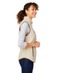 North End Ladies' Aura Sweater Fleece Vest OATML HTHR/ TEAK ModelSide