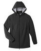 North End Ladies' City Hybrid Soft Shell Hooded Jacket BLACK FlatFront