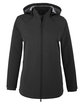 North End Ladies' City Hybrid Soft Shell Hooded Jacket BLACK OFFront