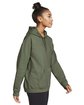 Gildan Adult Softstyle® Fleece Pullover Hooded Sweatshirt MILITARY GREEN ModelSide