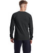 Champion Unisex Heritage Long-Sleeve T-Shirt BLACK ModelBack