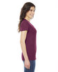 American Apparel Ladies' Triblend Short-Sleeve Track T-Shirt TRI CRANBERRY ModelSide