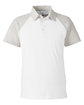 Team 365 Men's Command Snag-Protection Colorblock Polo WHITE/ SP SILVER OFFront