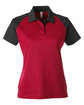 Team 365 Ladies' Command Snag-Protection Colorblock Polo SPORT RED/ BLACK OFFront