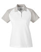 Team 365 Ladies' Command Snag-Protection Colorblock Polo WHITE/ SP SILVER OFFront