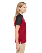 Team 365 Ladies' Command Snag-Protection Colorblock Polo SPORT RED/ BLACK ModelSide