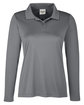 Team 365 Ladies' Zone Performance Long Sleeve Polo SPORT GRAPHITE OFFront