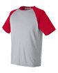 Team 365 Unisex Zone Colorblock Raglan T-Shirt ATH HTHR/ SP RED OFQrt