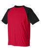 Team 365 Unisex Zone Colorblock Raglan T-Shirt SP RED/ BLK HTHR OFQrt