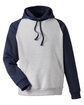 Team 365 Unisex Zone HydroSport™ Heavyweight Colorblock Hooded Sweatshirt ATH HT/ SP DK NV OFFront