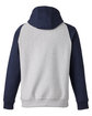 Team 365 Unisex Zone HydroSport™ Heavyweight Colorblock Hooded Sweatshirt ATH HT/ SP DK NV OFBack