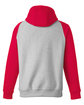 Team 365 Unisex Zone HydroSport™ Heavyweight Colorblock Hooded Sweatshirt ATH HTHR/ SP RED OFBack