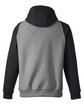 Team 365 Unisex Zone HydroSport™ Heavyweight Colorblock Hooded Sweatshirt DK GRY HTHR/ BLK OFBack