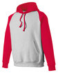 Team 365 Unisex Zone HydroSport™ Heavyweight Colorblock Hooded Sweatshirt ATH HTHR/ SP RED OFQrt