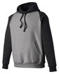 Team 365 Unisex Zone HydroSport™ Heavyweight Colorblock Hooded Sweatshirt DK GRY HTHR/ BLK OFQrt