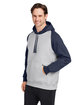 Team 365 Unisex Zone HydroSport™ Heavyweight Colorblock Hooded Sweatshirt ATH HT/ SP DK NV ModelQrt