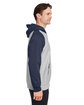 Team 365 Unisex Zone HydroSport™ Heavyweight Colorblock Hooded Sweatshirt ATH HT/ SP DK NV ModelSide