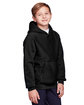 Team 365 Youth Zone HydroSport™ Heavyweight Pullover Hooded Sweatshirt BLACK ModelQrt