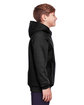 Team 365 Youth Zone HydroSport™ Heavyweight Pullover Hooded Sweatshirt BLACK ModelSide