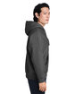 Team 365 Unisex Zone HydroSport™  Heavyweight Quarter-Zip Hooded Sweatshirt DARK GREY HEATHR ModelSide